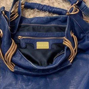 Deux lux royal blue chain handle purse